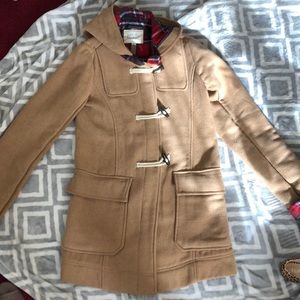 Tan and Plaid fleece coat